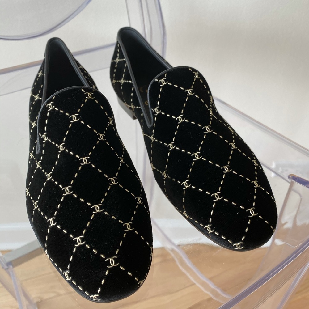 Chanel espadrilles velvet size 38 1/2